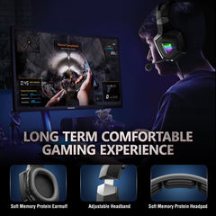 ONIKUMA K8 Gaming Headphones with Flexible HD Mic RGB Light Surround Sound Over-Ear Wired Headset Gamer for PC Gaming Xbox