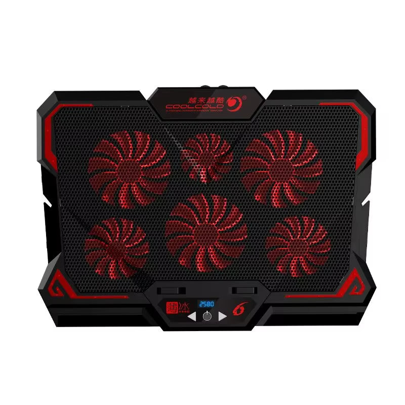 Laptop Stand with Led Screen with Six Fans and Two USB Ports 17 Inch Gaming Laptop 2600RPM Controlled Speed Computer Cooler