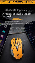 Inphic A9 2.4G Bluetooth Rechargeable Wireless Silent Gaming Mouse Three-Mode Mecha Style Mouse for Pc Office Laptop