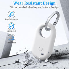 4 Pack Case Compatible with Galaxy Smarttag2 Holder, Soft Silicone Case with Keychain Anti-Lost Scratch Resistant Protective Cover Accessory for Samsung Galaxy Smart Tag2