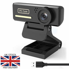 Full HD Webcam USB Autofocus Web Camera with Microphone for PC Laptop NEW UK
