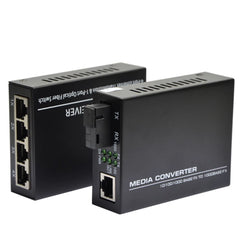 10/100/1000Mbps 1Port and 4Ports Ethernet to Fiber Optic Media Converter Single Mode 4 RJ45 and 1 SC Fiber Port