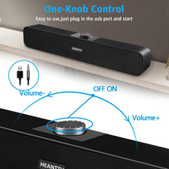 Computer Speakers for Desktop Monitors, PC Speakers, USB Powered 6W Stereo Sound