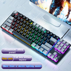 SKYLION H87 Wired Mechanical Keyboard 10 Kinds of Colorful Lighting Gaming and Office for Microsoft Windows and Apple IOS System