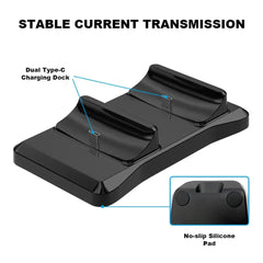 GAMINJA P51 Charger for PS5 Controller Station with Dual Charging Dock Fast Charging PS5 Wireless Controller Game Accessories