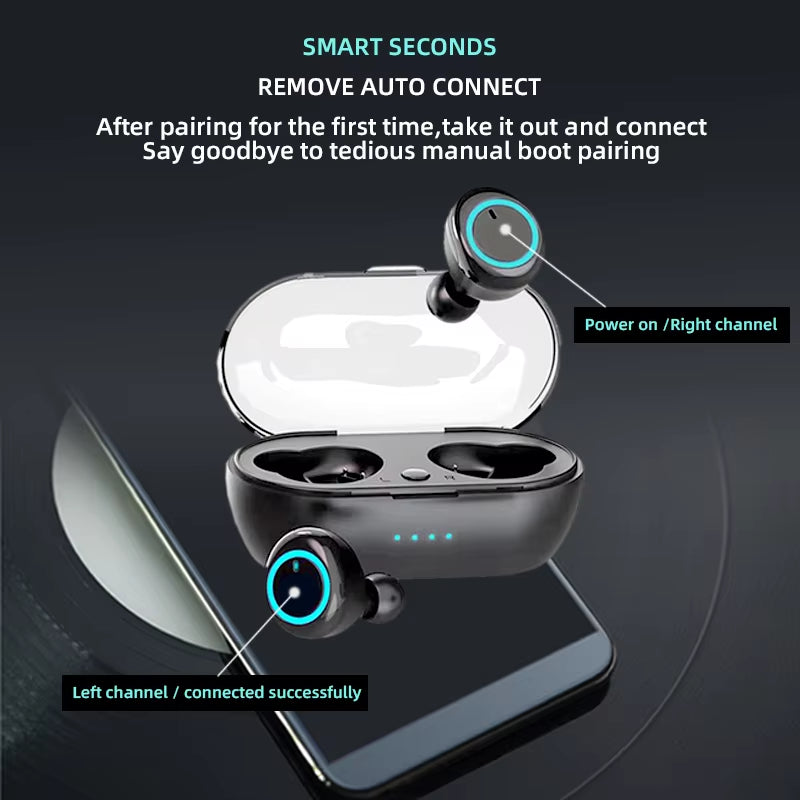 Y50 Wireless Bluetooth Headphones Hifi Stereo Noise.Cancelling Earbuds in Ear Touch Headsets Music Sport Earbuds for Smartphones