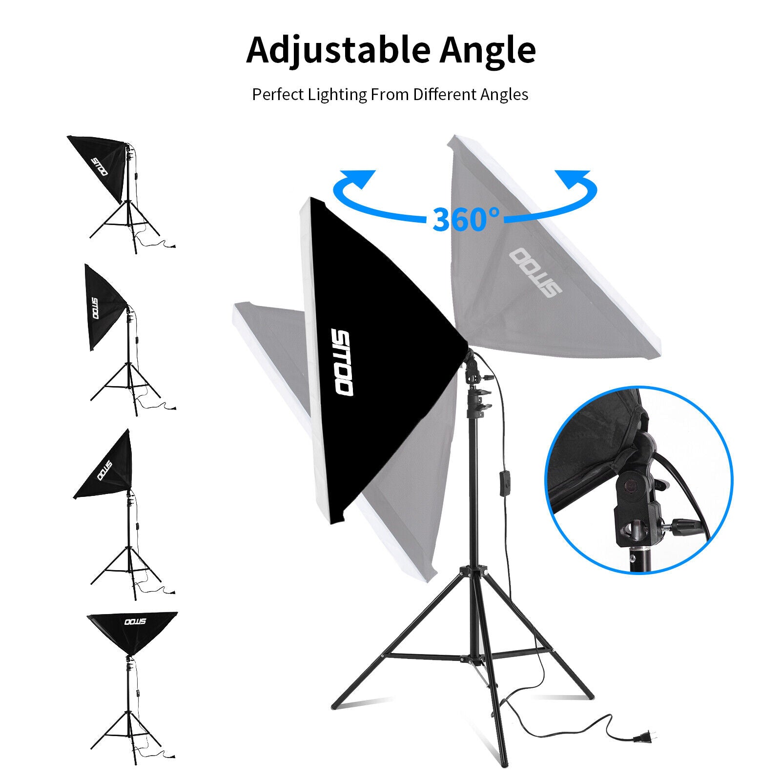 2×135W Softbox Lighting Kit Photography Continuous Soft Box Light Stand Studio
