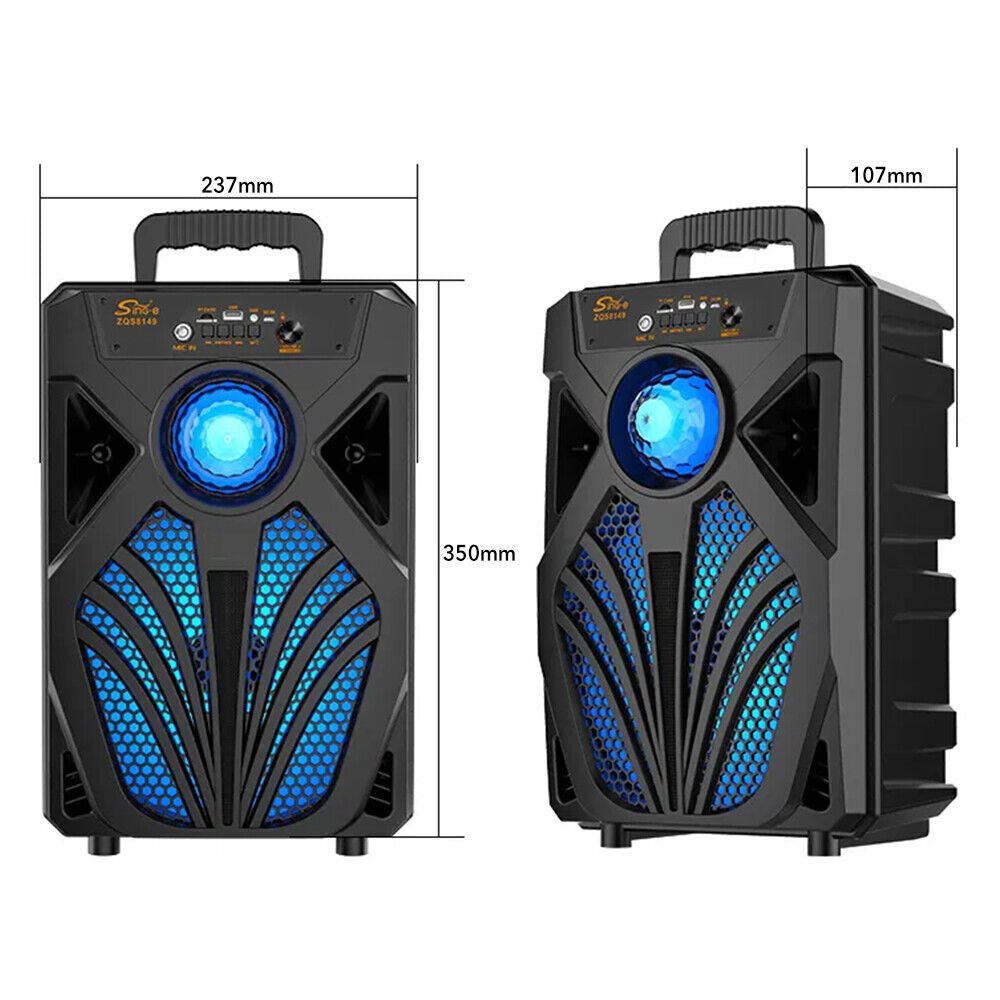 Wireless Portable Bluetooth Speaker Heavy Bass Sound System Party Subwoofer +Mic