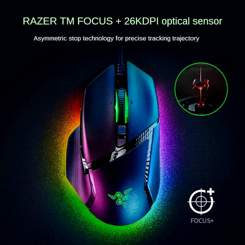 Razer Basilisk V3 Customizable Ergonomic Gaming Mouse Fastest Gaming Mouse Switch - Chroma RGB Lighting - 26K DPI Optical Senso