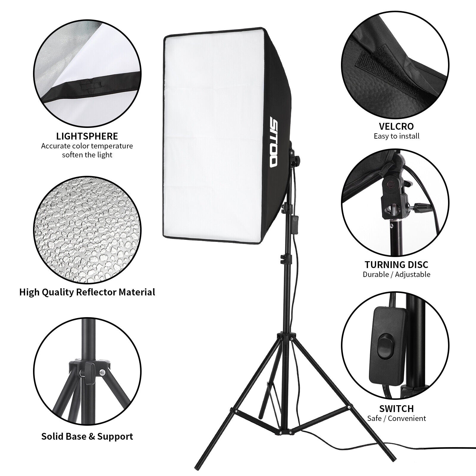 2×135W Softbox Lighting Kit Photography Continuous Soft Box Light Stand Studio