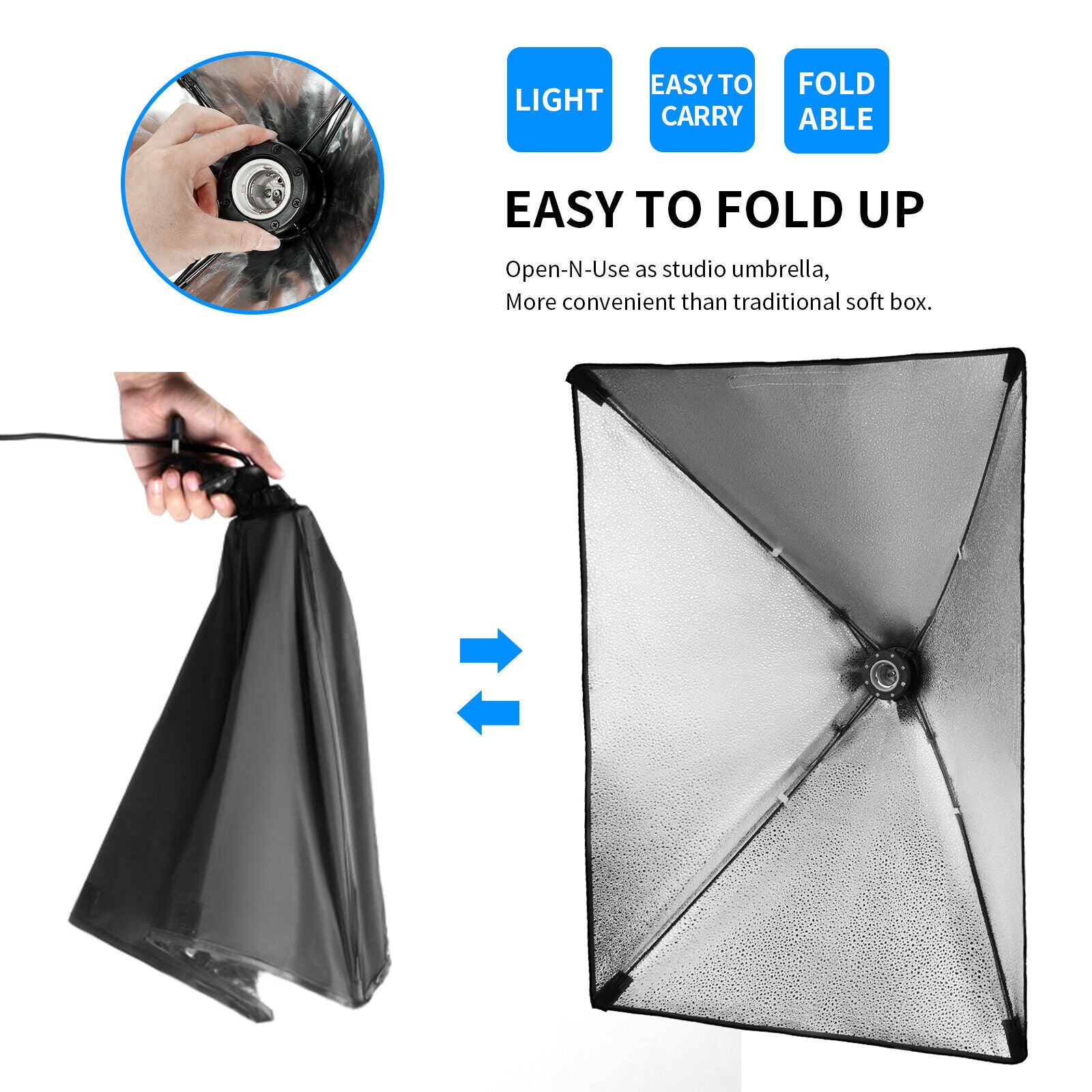 2×135W Softbox Lighting Kit Photography Continuous Soft Box Light Stand Studio