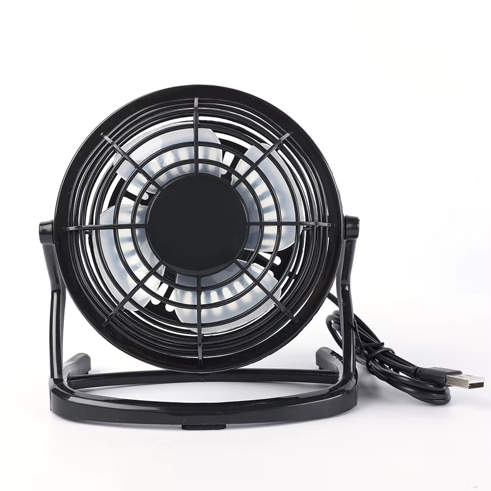 Strong Wind USB Silent Fan Desk Cooler for Laptop Notebook Desktop PC Ofiice Summer Cooling Fans 4 Blade Rotatable USB Mini Fan
