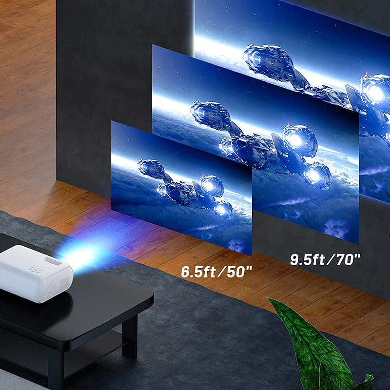 [UK Direct]Clokowe M8 LED Projector 10000 Lumens Support 1080P Resolution Built-In Hifi Stereo Speaker Portable Smart Home Theater Projector