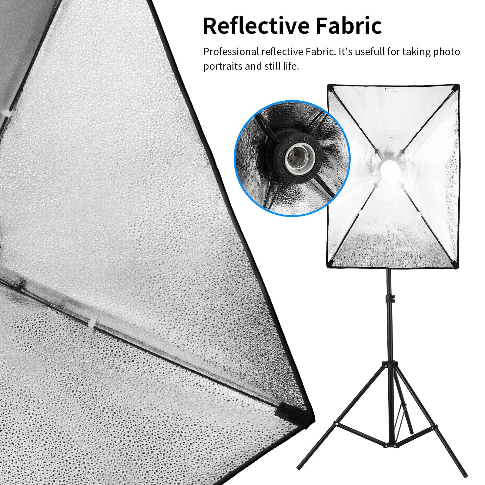 2×135W Softbox Lighting Kit Photography Continuous Soft Box Light Stand Studio