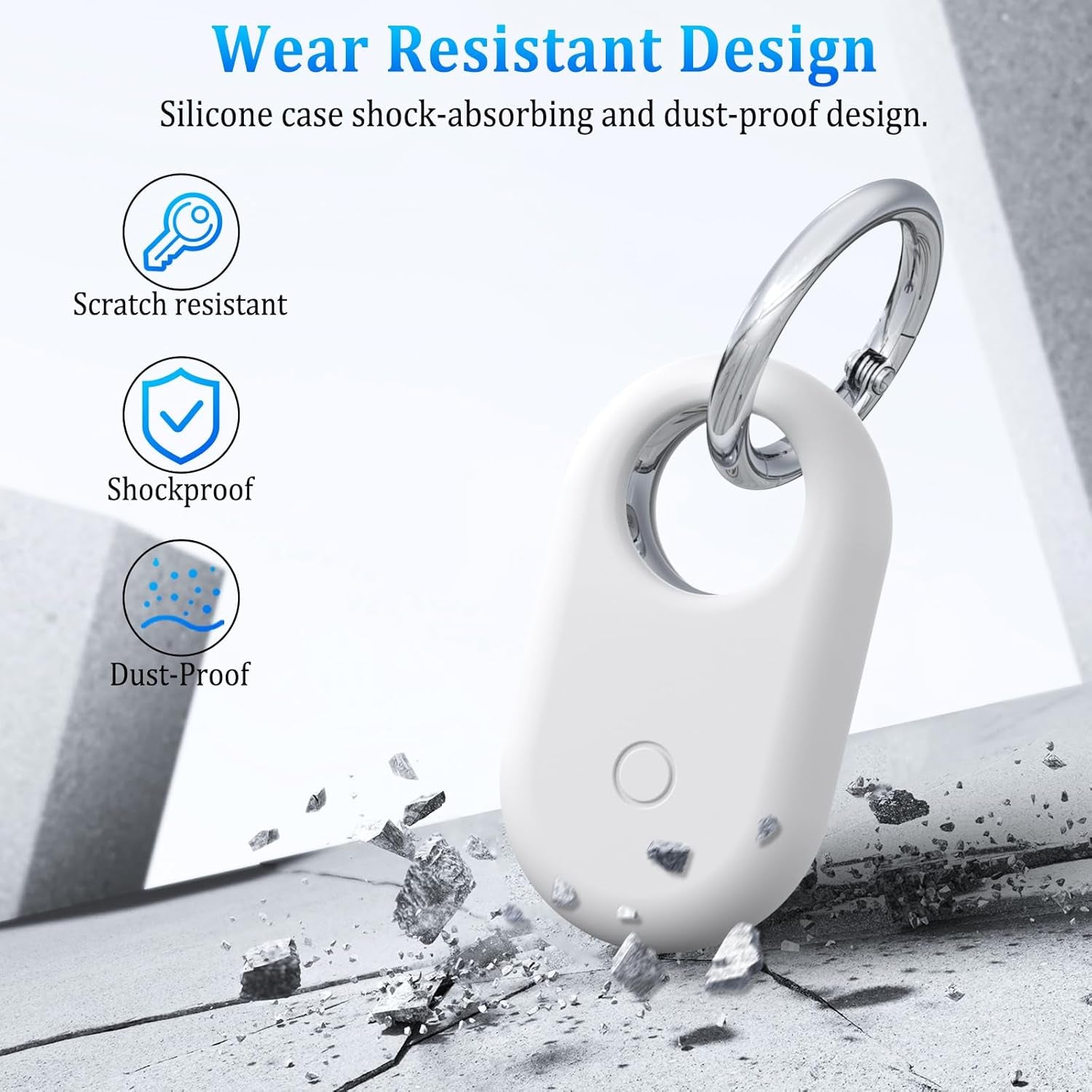 4 Pack Case Compatible with Galaxy Smarttag2 Holder, Soft Silicone Case with Keychain Anti-Lost Scratch Resistant Protective Cover Accessory for Samsung Galaxy Smart Tag2