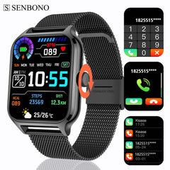 SENBONO New 1.91" Women Smartwatch Bluetooth Call Heart Rate Blood Oxygen Tracker Sport Smart Watch Women Men for IOS Androird