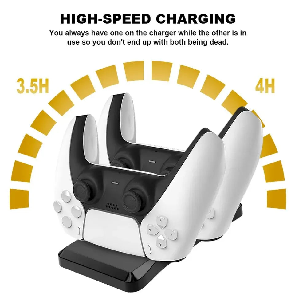 GAMINJA P51 Charger for PS5 Controller Station with Dual Charging Dock Fast Charging PS5 Wireless Controller Game Accessories