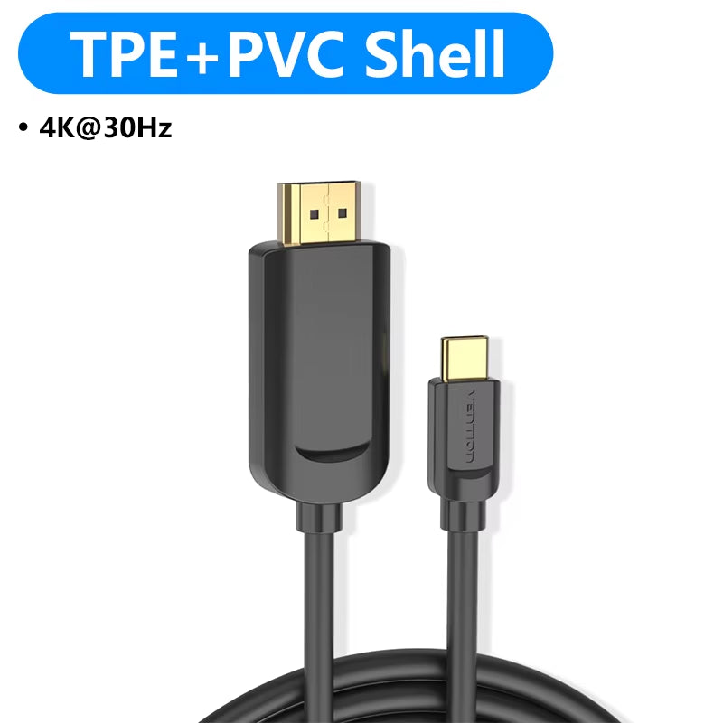 Vention USB C to HDMI Cable 8K Type C HDMI Thunderbolt 3 Adapter for Macbook Samsung Galaxy S10/S9 Huawei Honor Type C to HDMI