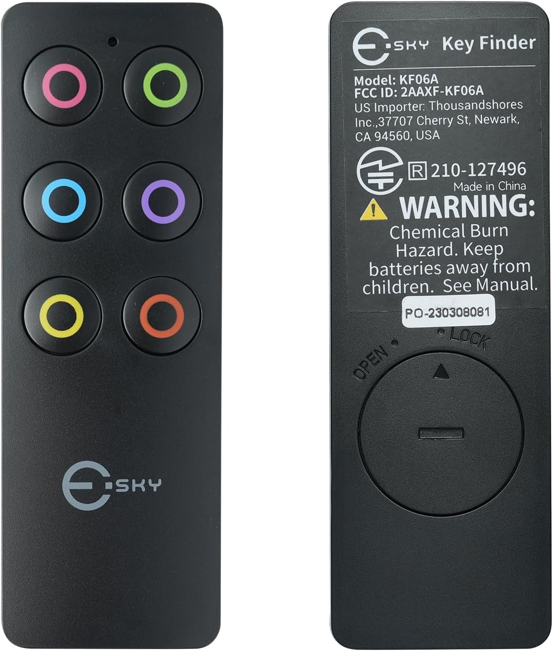 Key Finder Fob, Item Tracker Key Finders & Trackers with 85Db Noise Sound and 6 Receivers Wallet Finder and Item Locator for Finding Key Remote Wallet and Passport Batteries Included (Black)