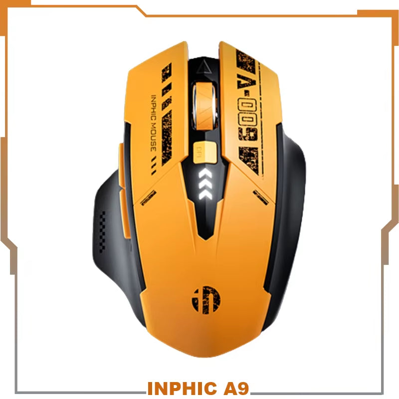 Inphic A9 2.4G Bluetooth Rechargeable Wireless Silent Gaming Mouse Three-Mode Mecha Style Mouse for Pc Office Laptop