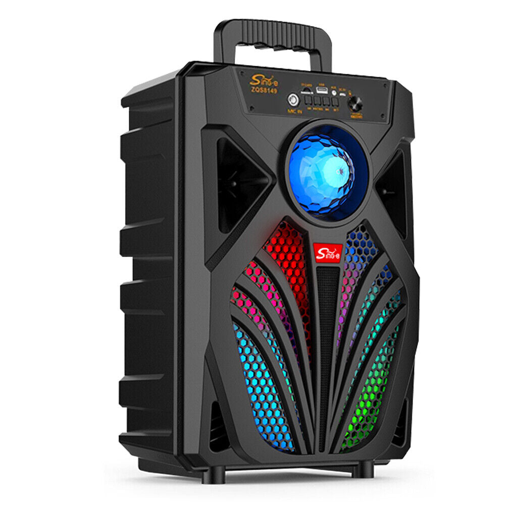 Wireless Portable Bluetooth Speaker Heavy Bass Sound System Party Subwoofer +Mic