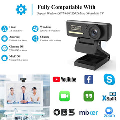 Full HD Webcam USB Autofocus Web Camera with Microphone for PC Laptop NEW UK