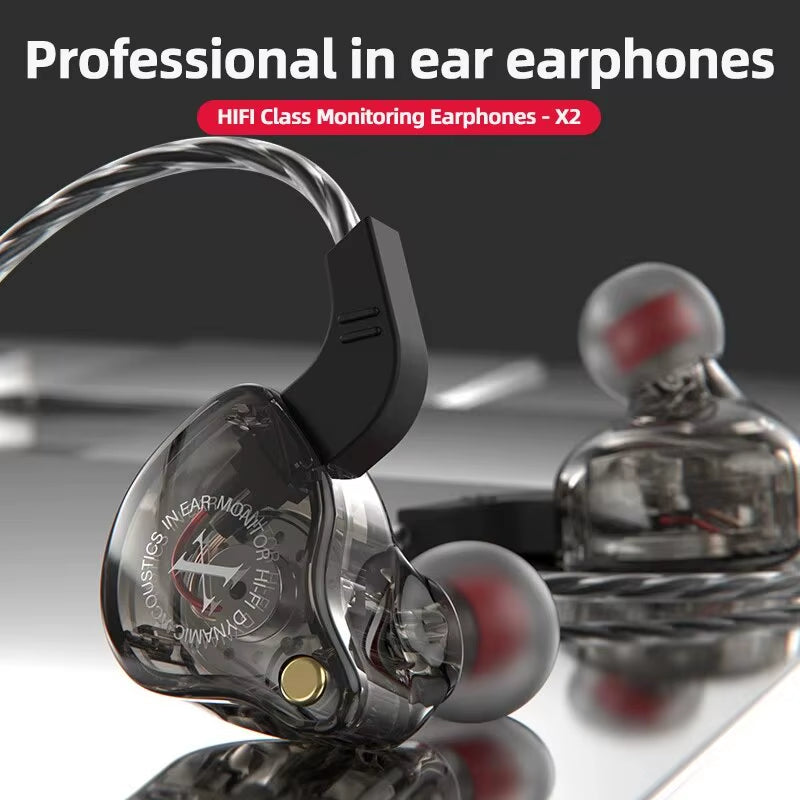 X2 In-Ear Sports Ear Wrap HIFI Heavy Bass Wired Mobile Phone Music Headphones Super Clear Sound Quality Gaming Headphones