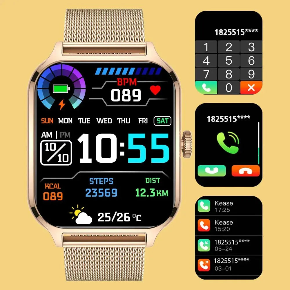 SENBONO New 1.91" Women Smartwatch Bluetooth Call Heart Rate Blood Oxygen Tracker Sport Smart Watch Women Men for IOS Androird