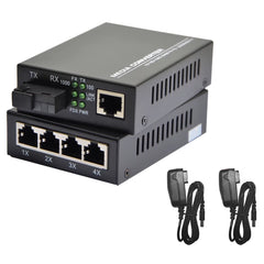 10/100/1000Mbps 1Port and 4Ports Ethernet to Fiber Optic Media Converter Single Mode 4 RJ45 and 1 SC Fiber Port