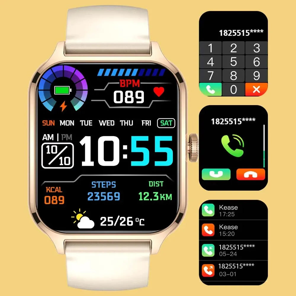 SENBONO New 1.91" Women Smartwatch Bluetooth Call Heart Rate Blood Oxygen Tracker Sport Smart Watch Women Men for IOS Androird