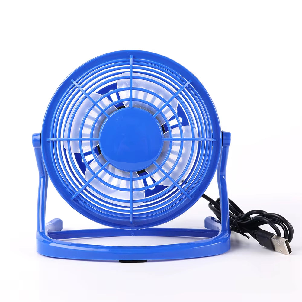 Strong Wind USB Silent Fan Desk Cooler for Laptop Notebook Desktop PC Ofiice Summer Cooling Fans 4 Blade Rotatable USB Mini Fan