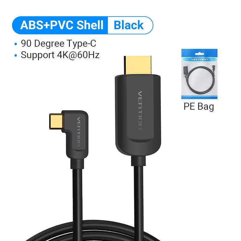 Vention USB C to HDMI Cable 8K Type C HDMI Thunderbolt 3 Adapter for Macbook Samsung Galaxy S10/S9 Huawei Honor Type C to HDMI