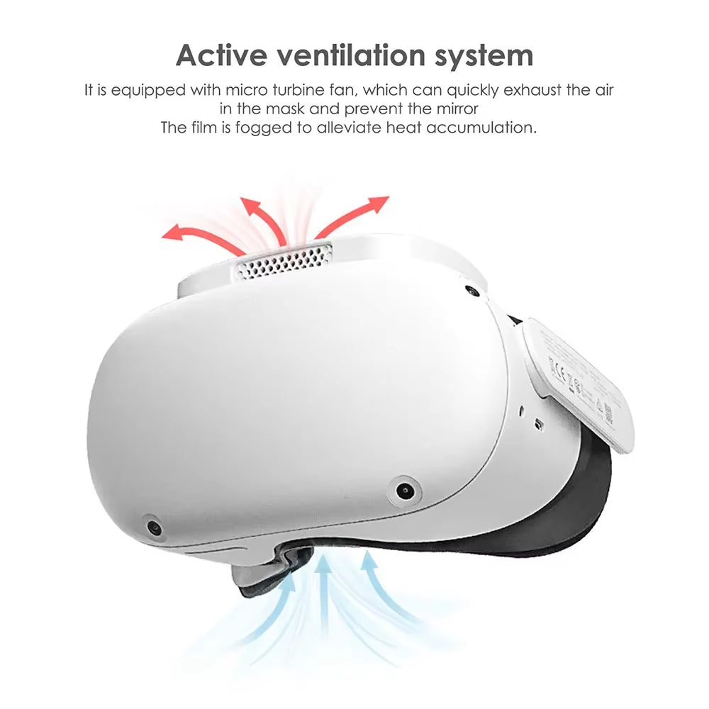 Cooling Fan for Oculus Quest 2 VR Headset Active Ventilation Air Circulation Breathable Facial Interface Pad Quest2 Accessories