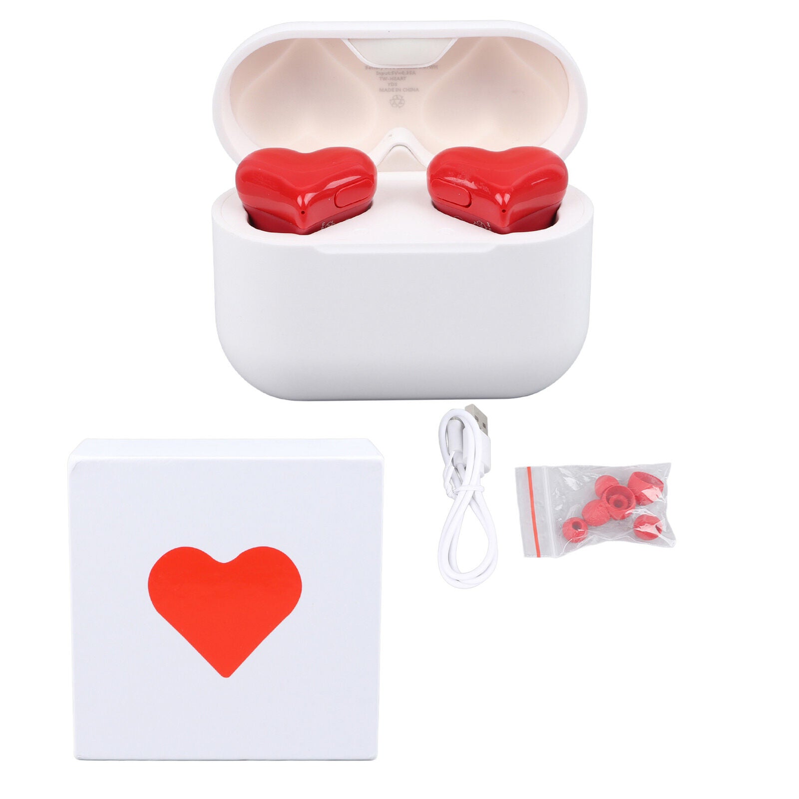 Wireless Earbuds Stylish Lightweight Noise Canceling Stereo Heart Shaped BT GHB