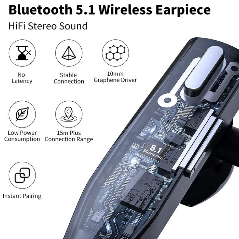 Bluetooth 5.1 Wireless Headphones Earphone Headset for Business Office Driving