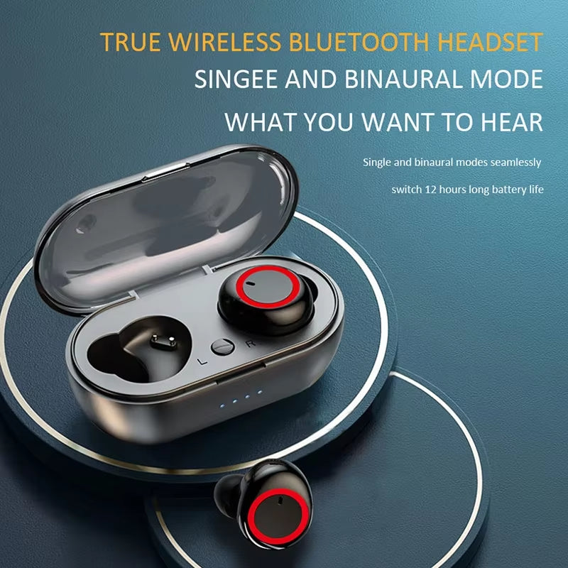 Y50 Wireless Bluetooth Headphones Hifi Stereo Noise.Cancelling Earbuds in Ear Touch Headsets Music Sport Earbuds for Smartphones