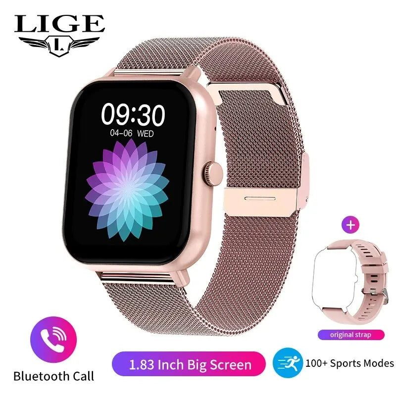LIGE 2024 Bluetooth Call Smart Watch Men Women Full Touch Screen Sports Fitness Watch Man Smart Watches Women Smartwatch