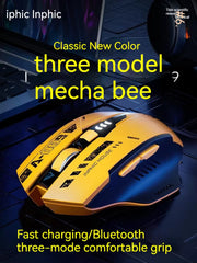 Inphic A9 2.4G Bluetooth Rechargeable Wireless Silent Gaming Mouse Three-Mode Mecha Style Mouse for Pc Office Laptop
