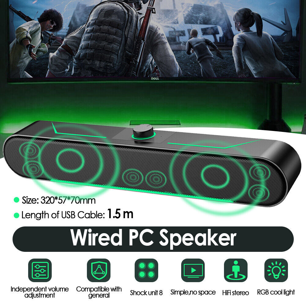 Wired PC Speakers Computer Speakers with Knob for Desktop PC Monitor Laptop