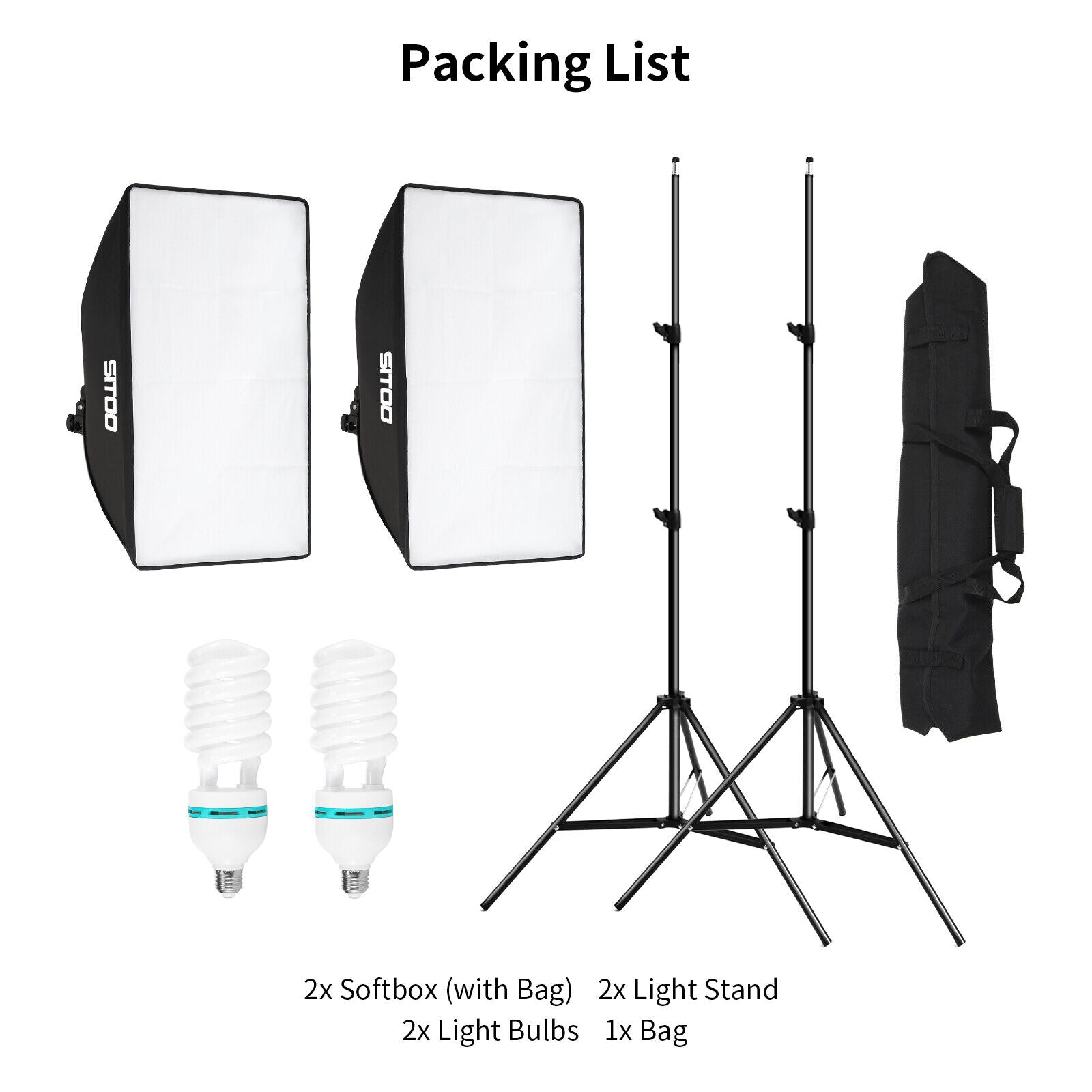 2×135W Softbox Lighting Kit Photography Continuous Soft Box Light Stand Studio