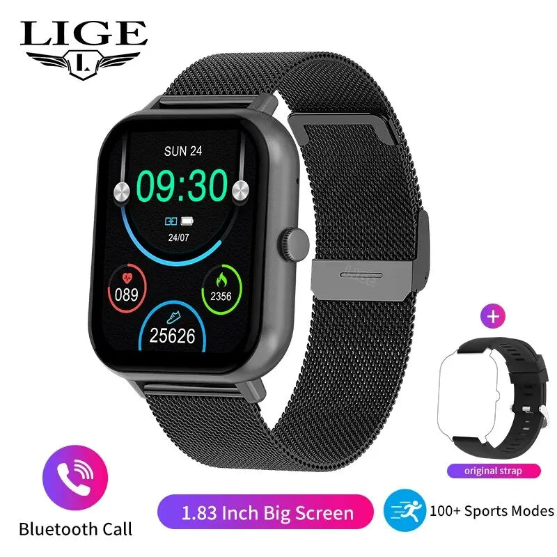 LIGE 2024 Bluetooth Call Smart Watch Men Women Full Touch Screen Sports Fitness Watch Man Smart Watches Women Smartwatch